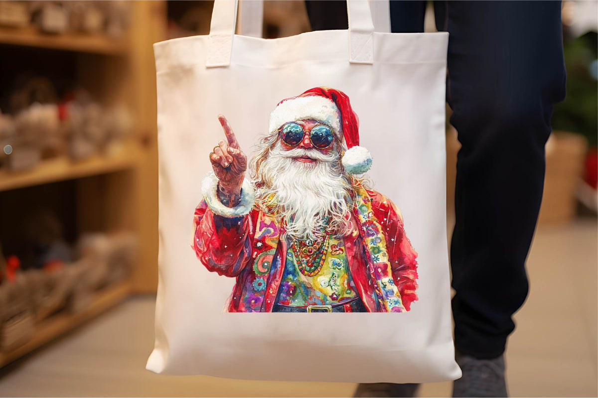 20 Christmas Hippie Santa Claus Clipart Bundle