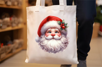 28 Christmas Santa Claus Face Clipart PNG Bundle