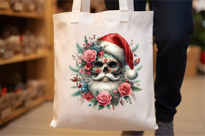 31 Christmas Santa Floral Skull Clipart Bundle