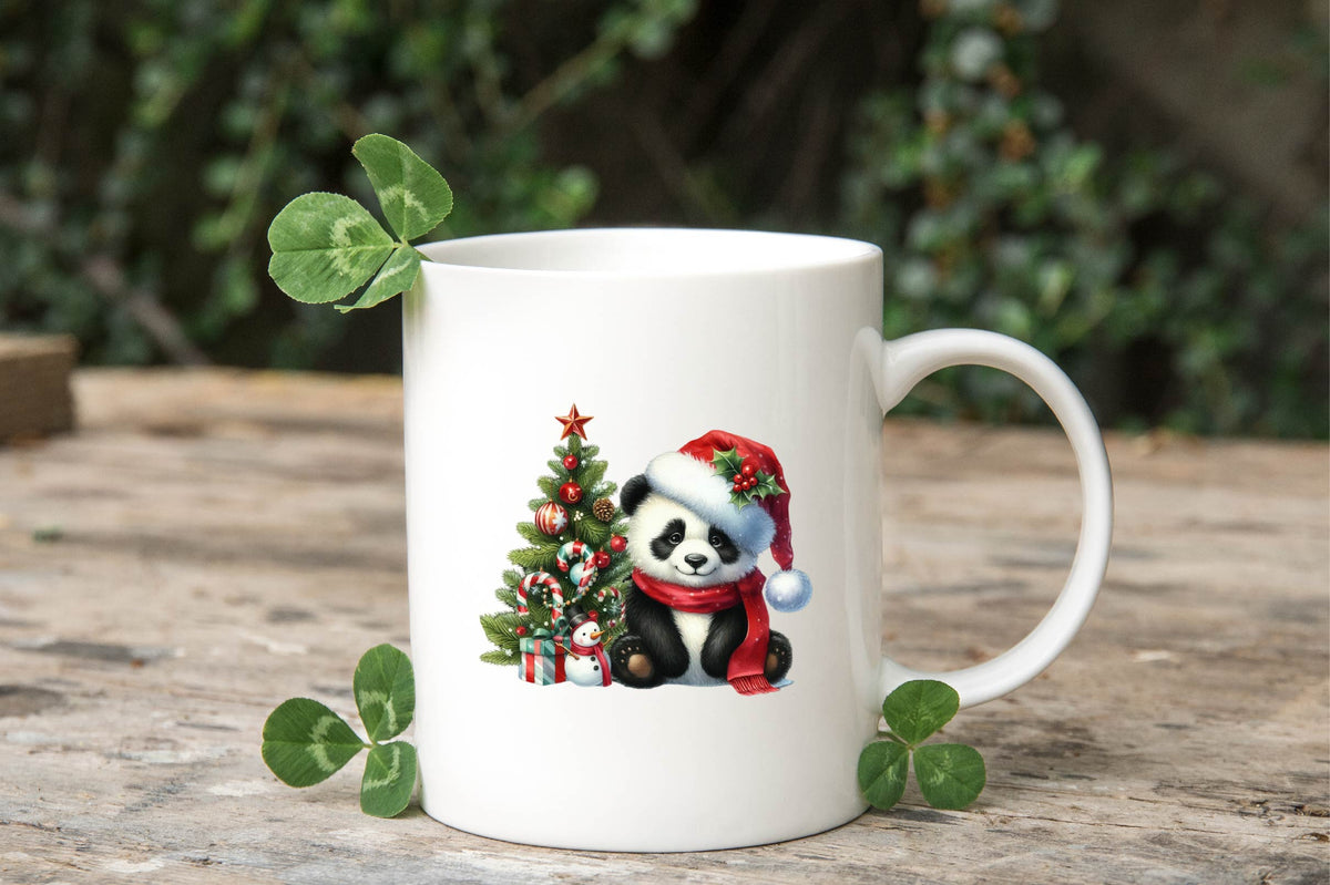 Christmas Panda Watercolor Clipart PNG Bundle