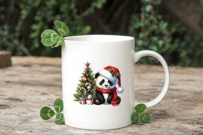 Christmas Panda Watercolor Clipart PNG Bundle