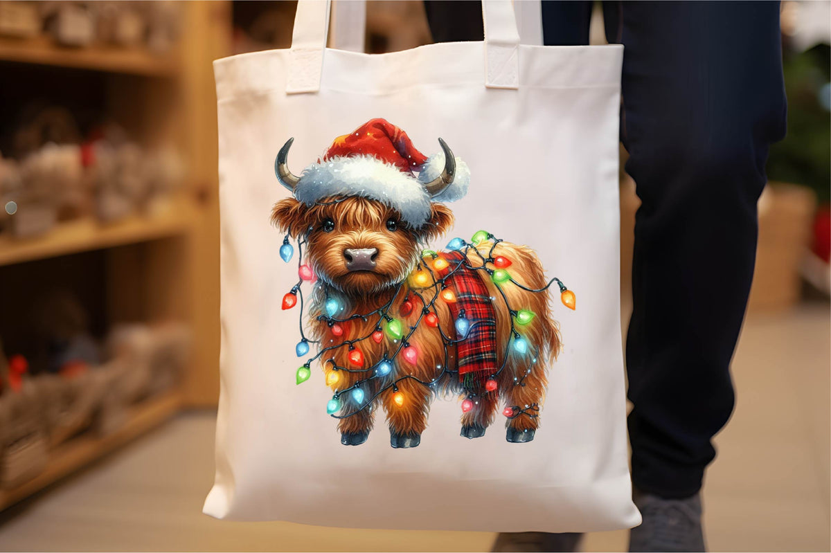 31 Christmas Highland Cow Clipart Bundle