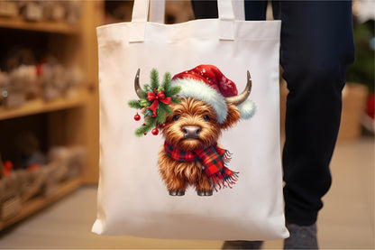 29 Christmas Highland Cow Clipart Bundle