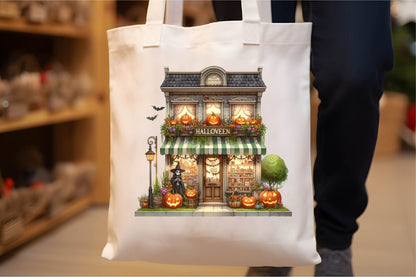 30 Halloween Shop Storefront Clipart PNG Bundle