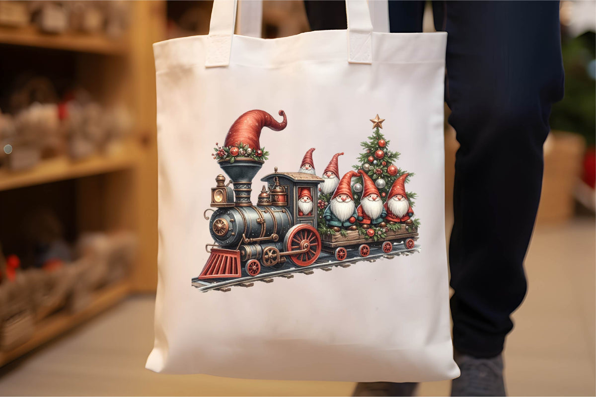 22 Christmas Train With Gnomes Clipart Bundle
