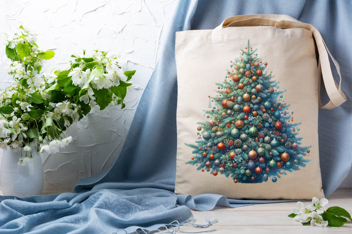 Christmas Tree Watercolor Clipart PNG Bundle