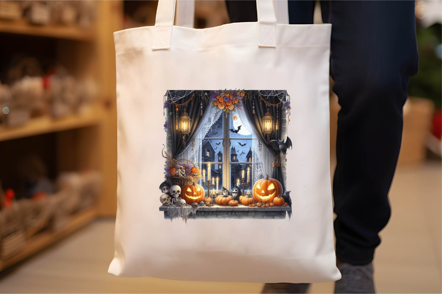 30 Halloween Window Clipart PNG Bundle