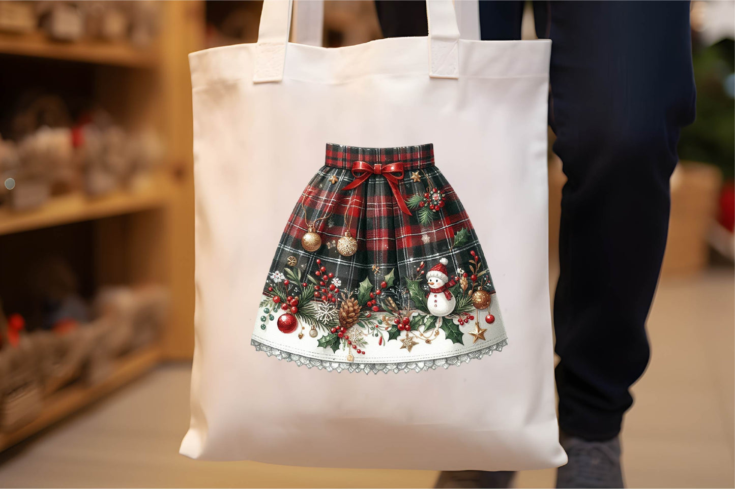 31 Christmas Plaid Skirt Clipart Bundle