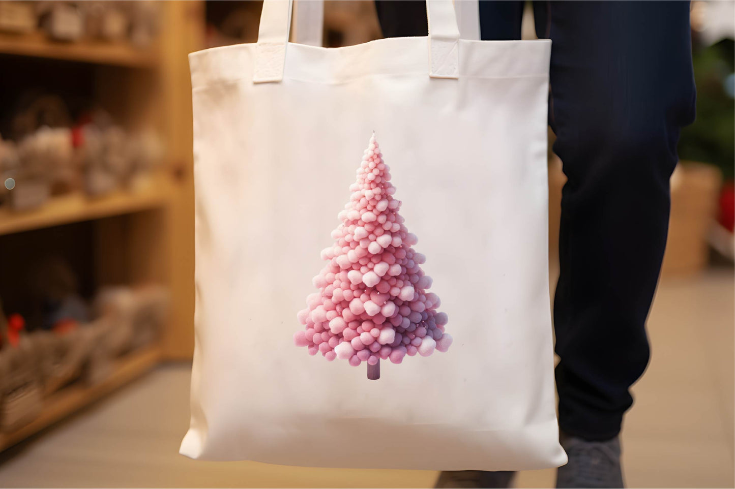 25 Christmas Pink Tree Clipart Bundle