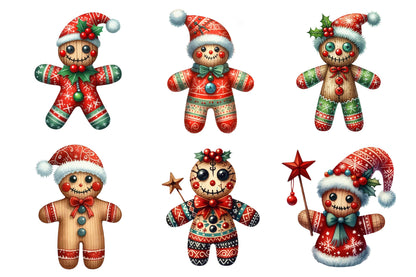 26 Christmas Voodoo Doll PNG Clipart Bundle
