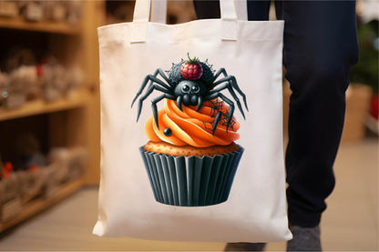 29 Halloween Spider Cupcake Clipart PNG Bundle