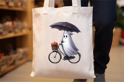 26 Halloween Ghost Bicycle Clipart PNG Bundle