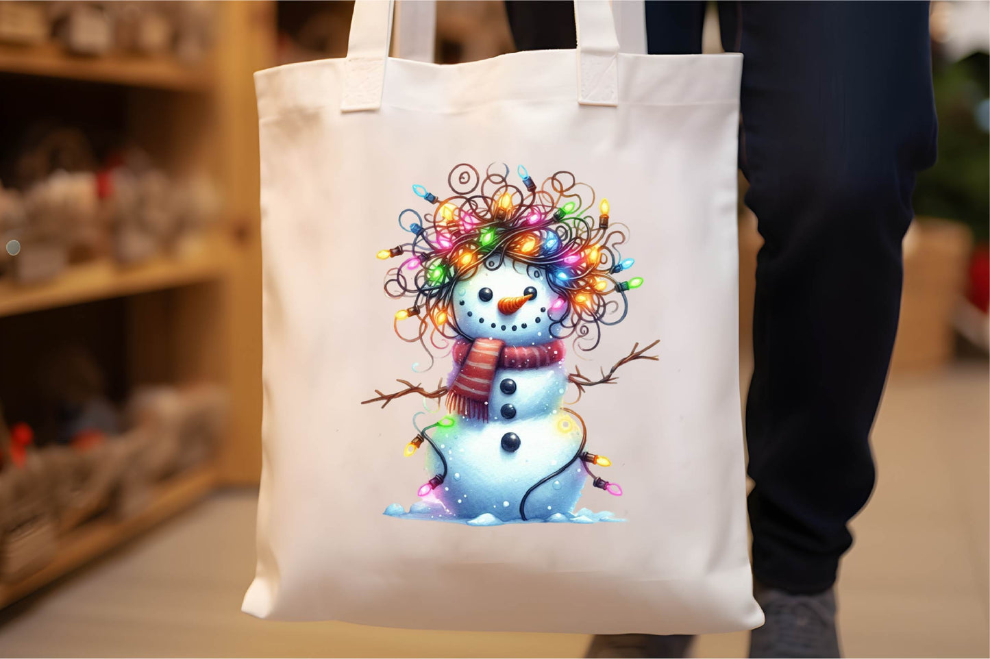 34 Christmas Snowman With Lights Clipart Bundle