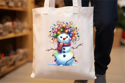 34 Christmas Snowman With Lights Clipart Bundle