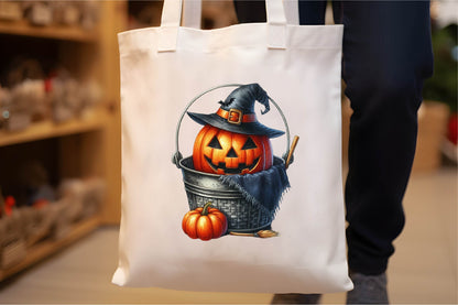 25 Halloween Pumpkin Bucket Clipart PNG Bundle