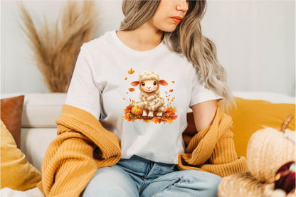 26 Autumn Cute Sheep Clipart Bundle