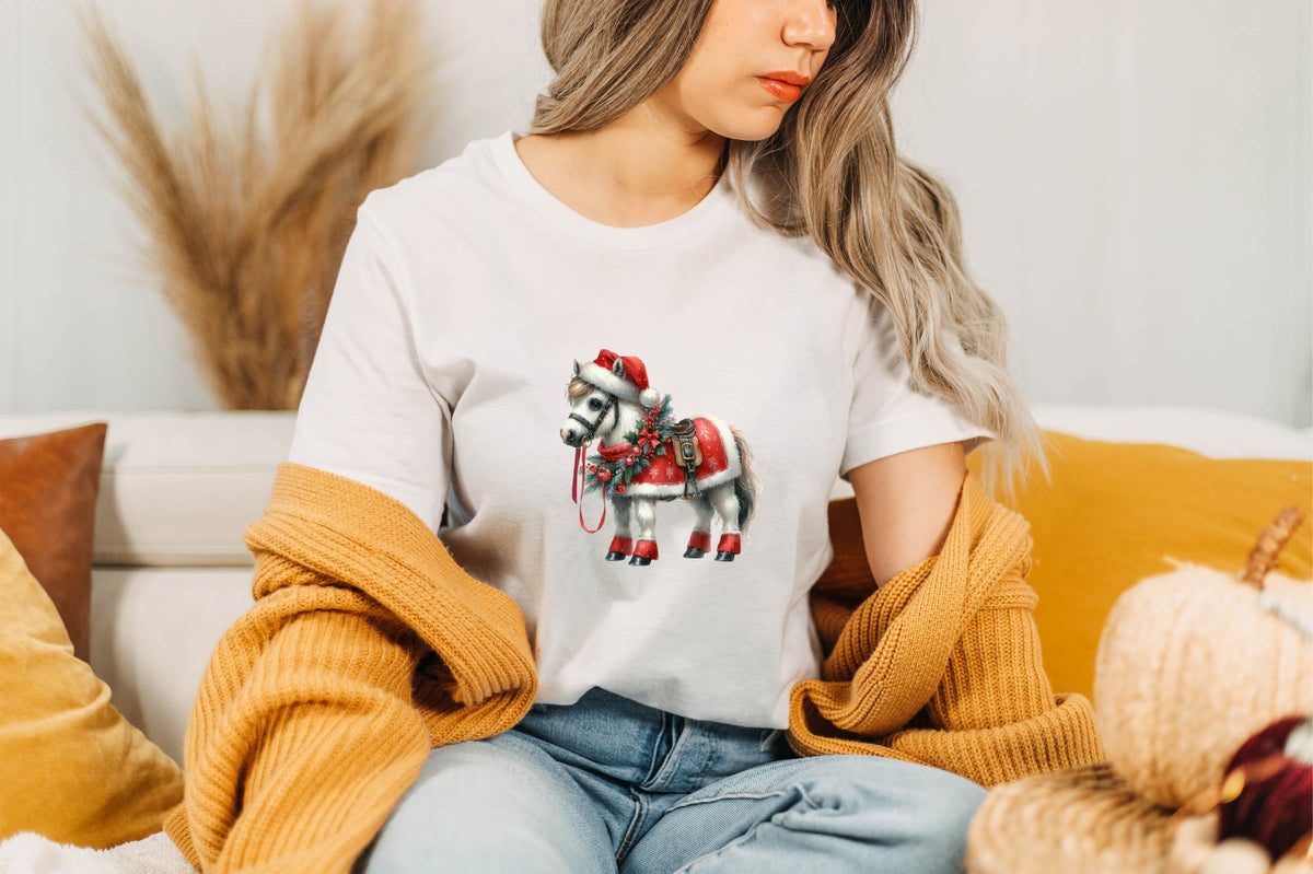 Christmas Horse Watercolor Clipart PNG Bundle