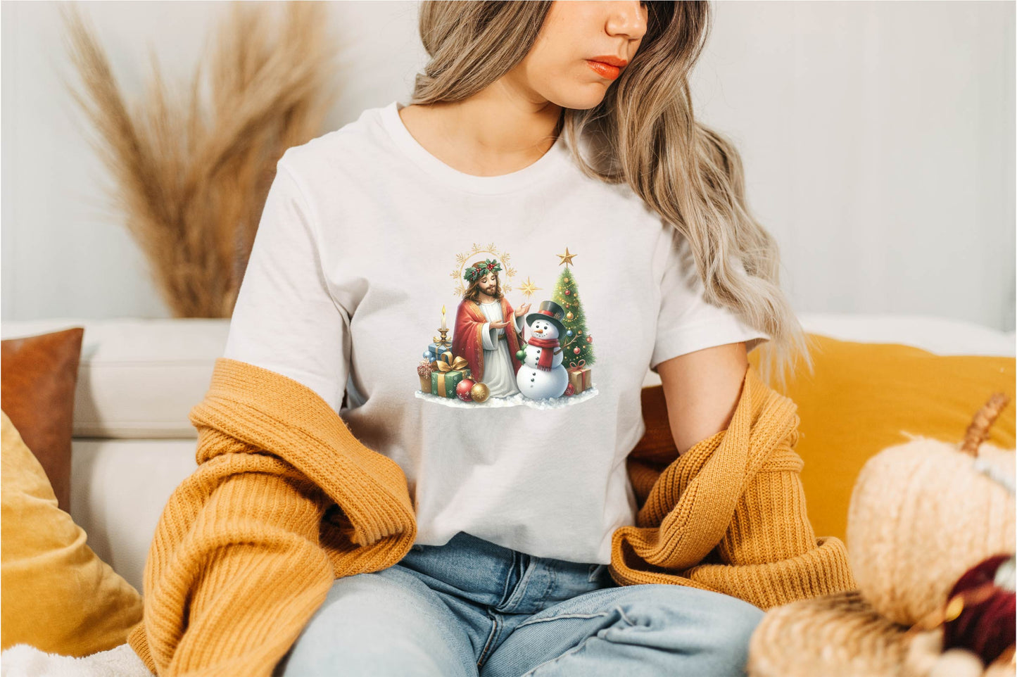 32 Christmas Jesus With Snowman Clipart Bundle