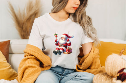 Christmas Santa Swing Watercolor Clipart PNG Bundle