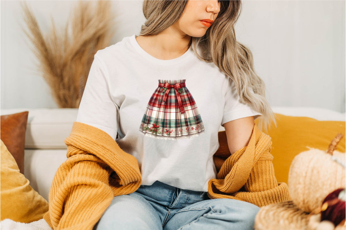 31 Christmas Plaid Skirt Clipart Bundle