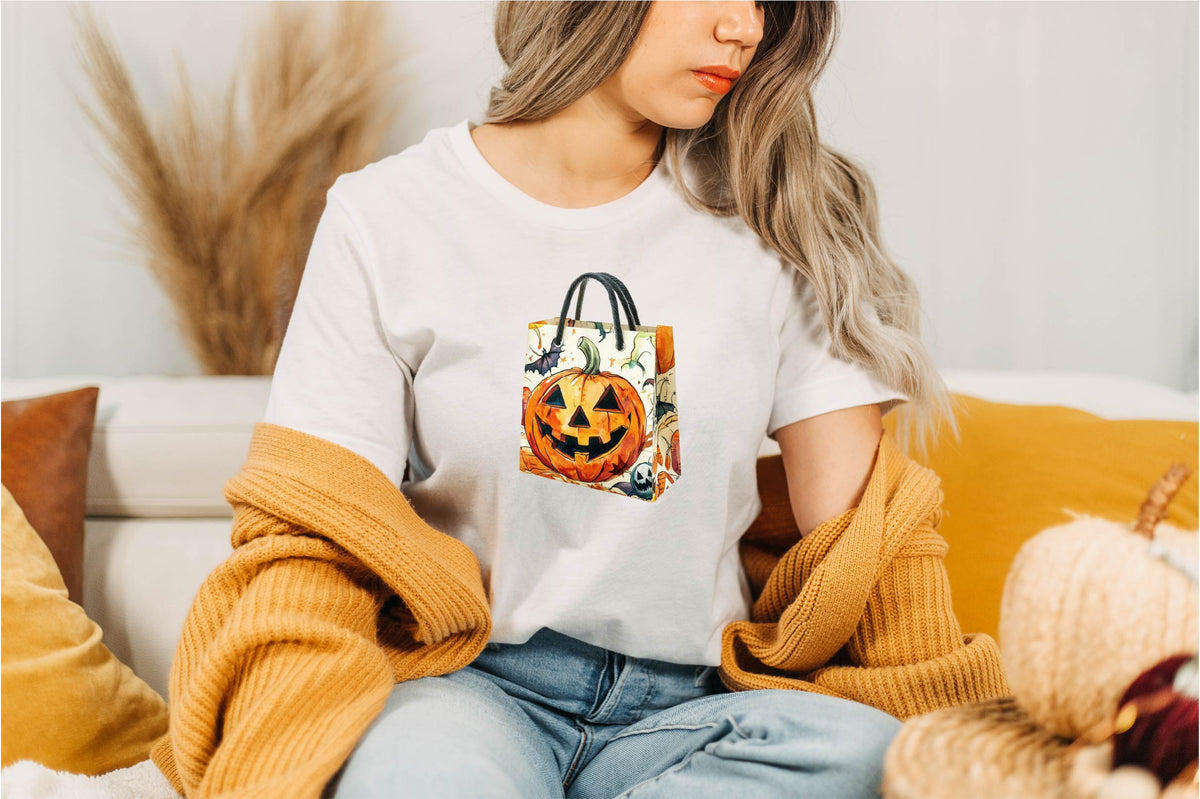 24 Halloween Trick or Treat Bag Clipart PNG Bundle