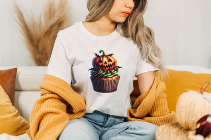 Halloween Cupcake Watercolor Clipart PNG Bundle