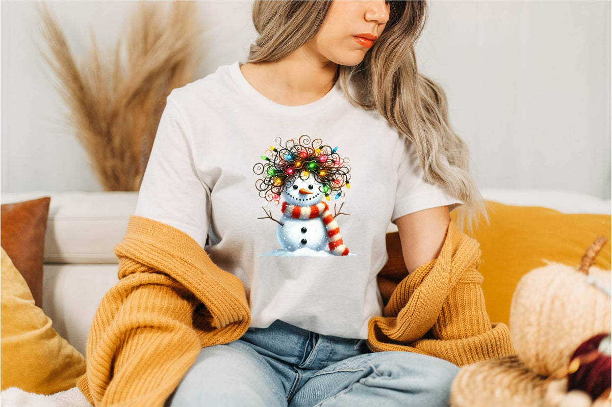 34 Christmas Snowman With Lights Clipart Bundle