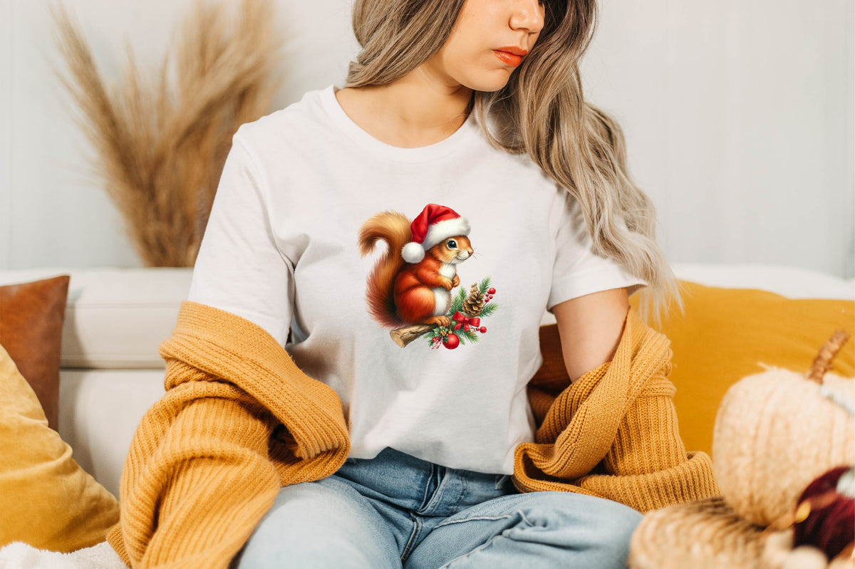 Christmas Squirrel Watercolor Clipart PNG Bundle