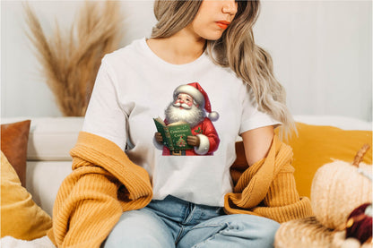 30 Christmas Santa Claus With Book Clipart PNG Bundle