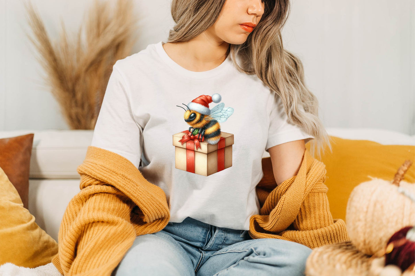 Christmas Bee Sitting PNG Clipart Bundle