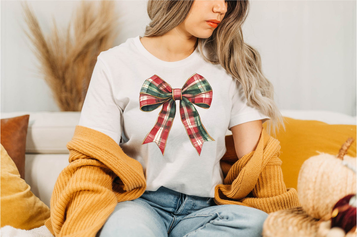26 Christmas Plaid Bow Clipart Bundle