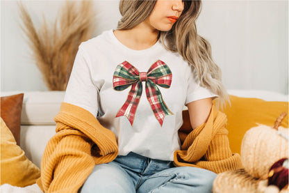 26 Christmas Plaid Bow Clipart Bundle
