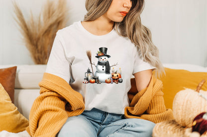 33 Halloween Snowman Watercolor Clipart PNG Bundle