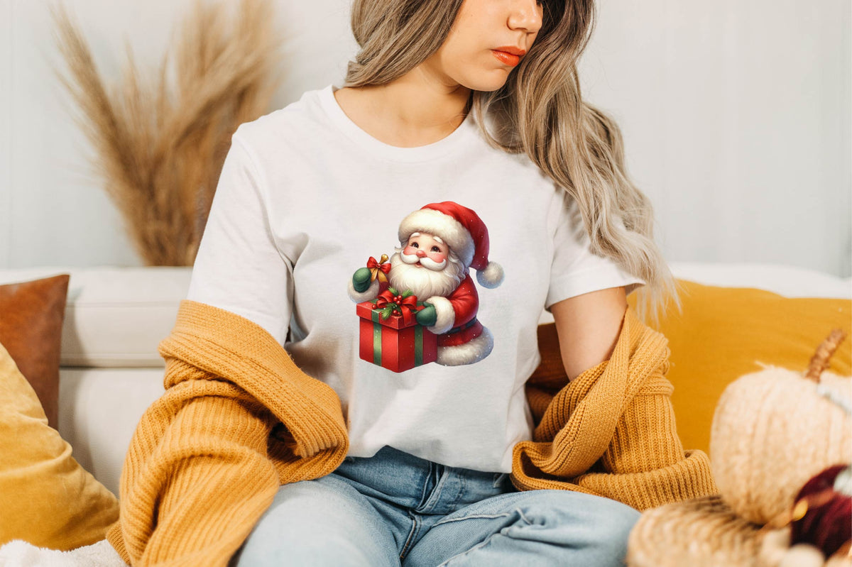 Christmas Santa Gift Box Watercolor PNG Bundle