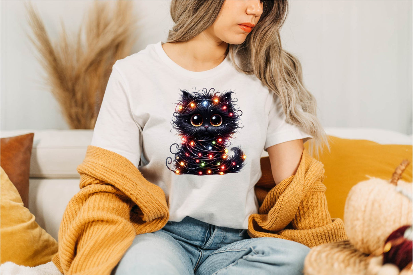 Christmas Black Cat Clipart Bundle 35 Cute Holiday Cat PNG Designs