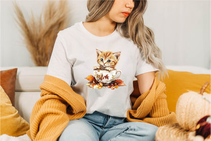 Autumn Kitten Teacup Clipart Bundle 23 Fall Cat Designs