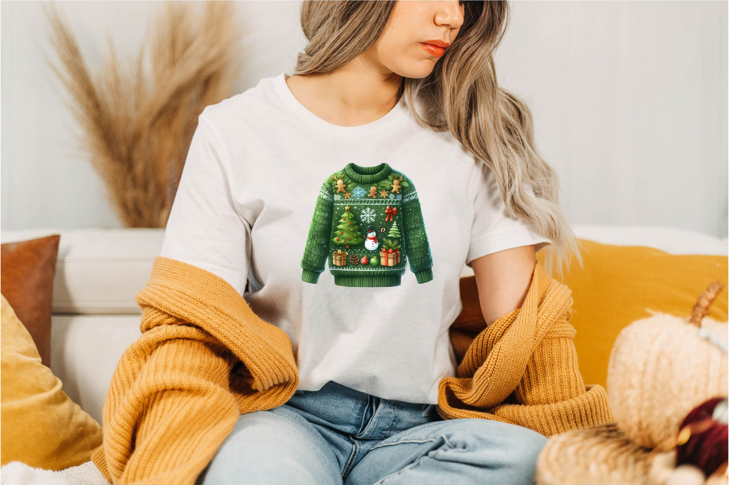 26 Christmas Green Sweater Clipart Bundle