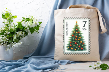 25 Christmas Tree Postage Stamp Clipart Bundle
