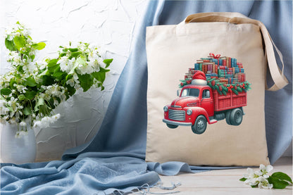 30 Christmas Red Truck Clipart Bundle PNG, Vintage Holiday Truck Christmas Sublimation
