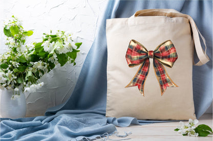 26 Christmas Plaid Bow Clipart Bundle
