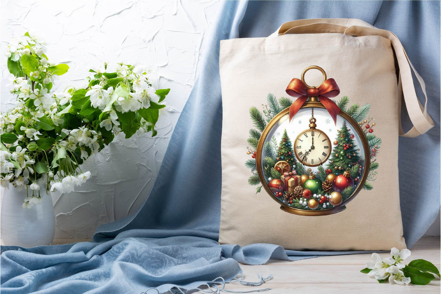 28 Christmas Pendulum Clock Clipart Bundle