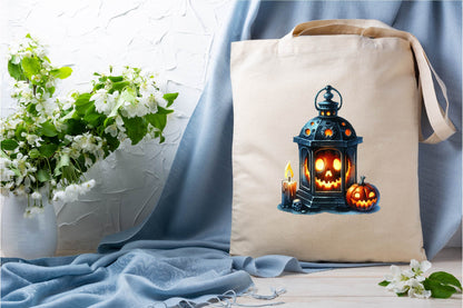 26 Halloween Haunted Lantern Clipart PNG Bundle