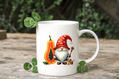 Christmas Papaya Gnome Watercolor Clipart PNG Bundle