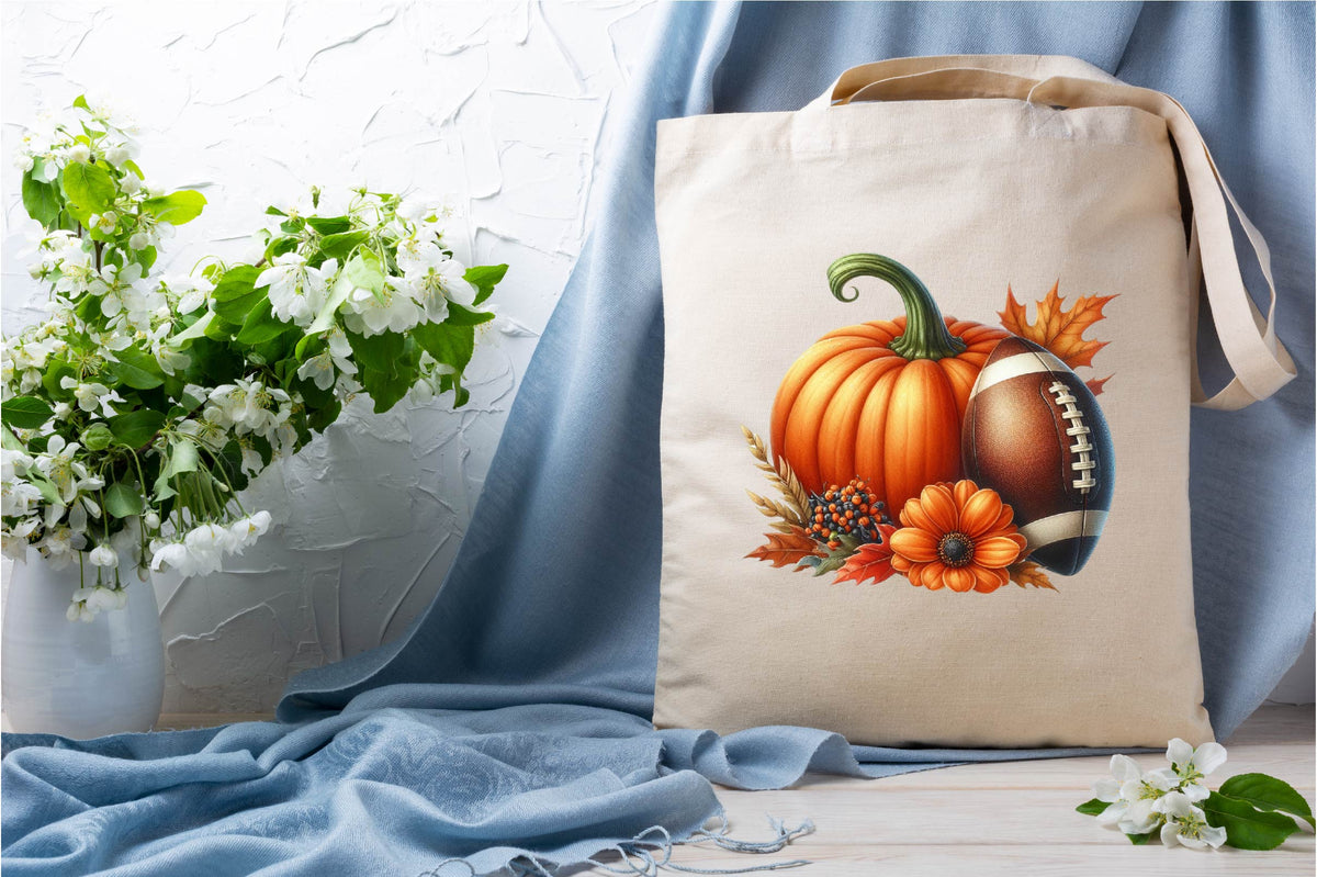 27 Halloween Football Pumpkin Clipart Bundle PNG, Fall Football Pumpkin Sublimation Designs