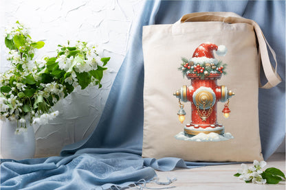 Christmas Fire Hydrant Clipart Bundle 27 Holiday Firefighter PNG Designs