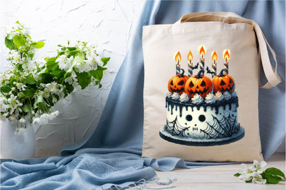 27 Halloween Party Cake Clipart PNG Bundle