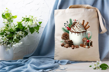 Christmas Chocolate Coffee Clipart Bundle 34 Holiday Coffee PNG Designs