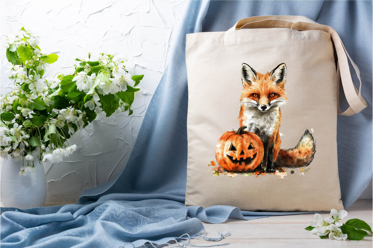 25 Halloween Fox Pumpkin Clipart PNG Bundle