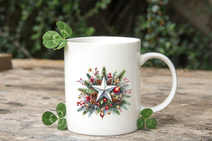Christmas Star Watercolor Clipart PNG Bundle