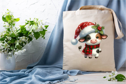 29 Christmas Funny Cow Clipart Bundle